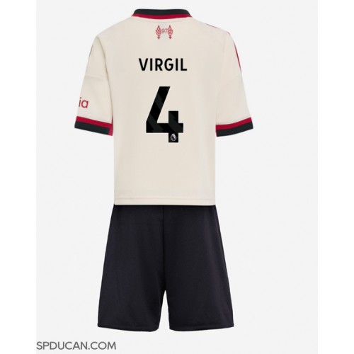 Dječji Nogometni Dres Liverpool Virgil van Dijk #4 Gostujuci 2025-26 Kratak Rukav (+ Kratke hlače)
